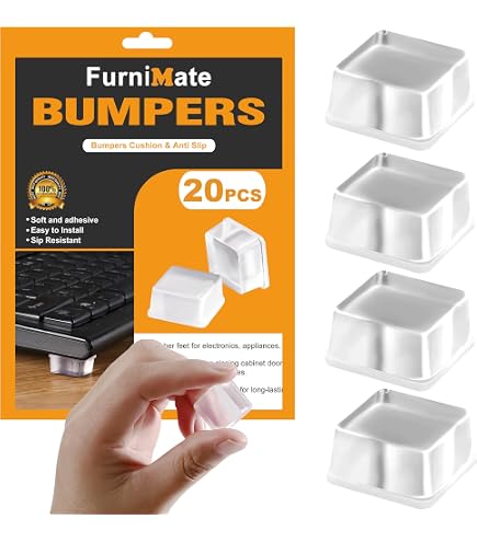 8-Pack Square Silicone Cutting Board Feet – Anti-Slip Self-Adhesive Pads, Coffee Brown, 1.57” (4cm) For Blenders & Appliances
