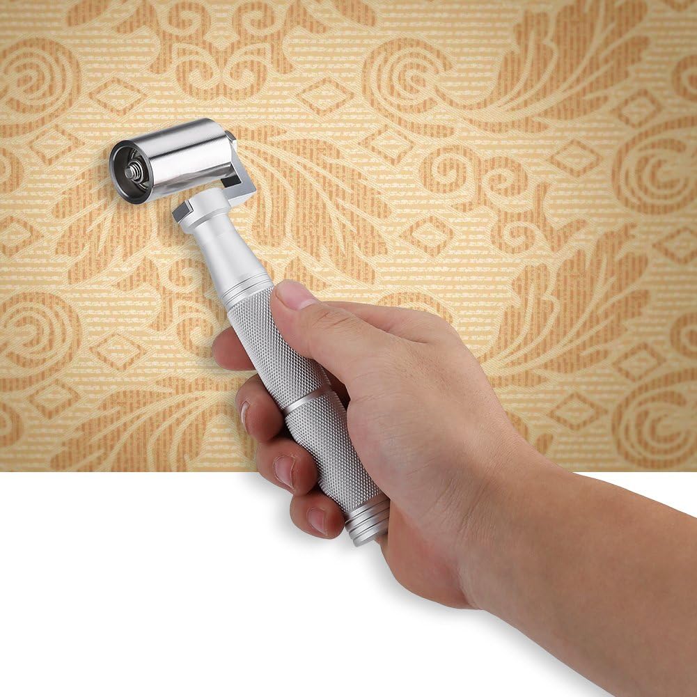 40mm Stainless Steel Wallpaper Seam Roller Tool Flat Pressure DIY Plate Hand Roller Paint Tool, Silver - Image 5