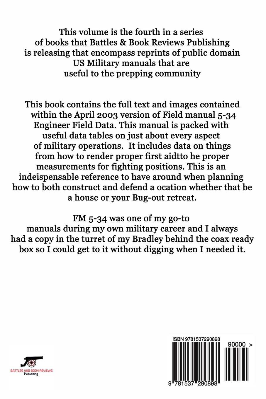 US Army Field Manual 5-34 Engineer Field Data: US Army: 9781537290898:  Amazon.com: Books