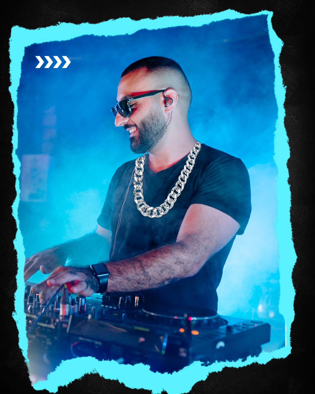 PinCute Men's Chunky Gold Necklace, 32 inches Fake Hip Hop Gold Chain, Plastic Rapper Big Gold Chain 80s 90s Fake Gold Necklace Costume Accessory