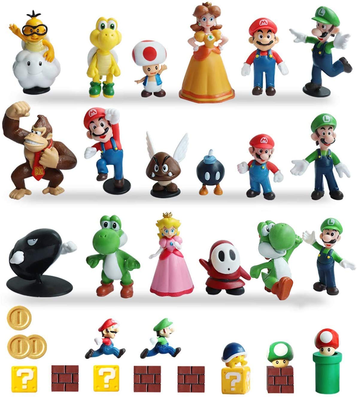 Pantyshka 33 PCS Super Mario Action Figures,Super Mario Bros Toys