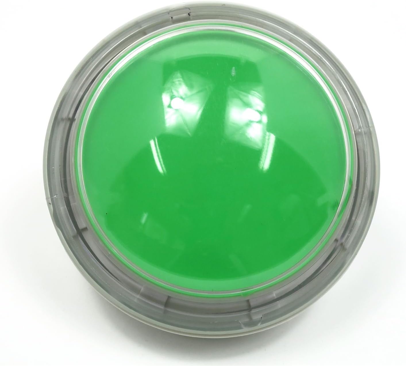 Cool Components Big Dome Push Button - Green with Clear Case Rim
