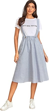 suspender midi skirt