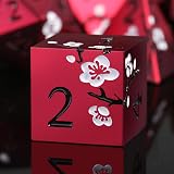 DNDND Matt Red DND Metal Dice 7 Pcs Gift Case Flower D&D Set