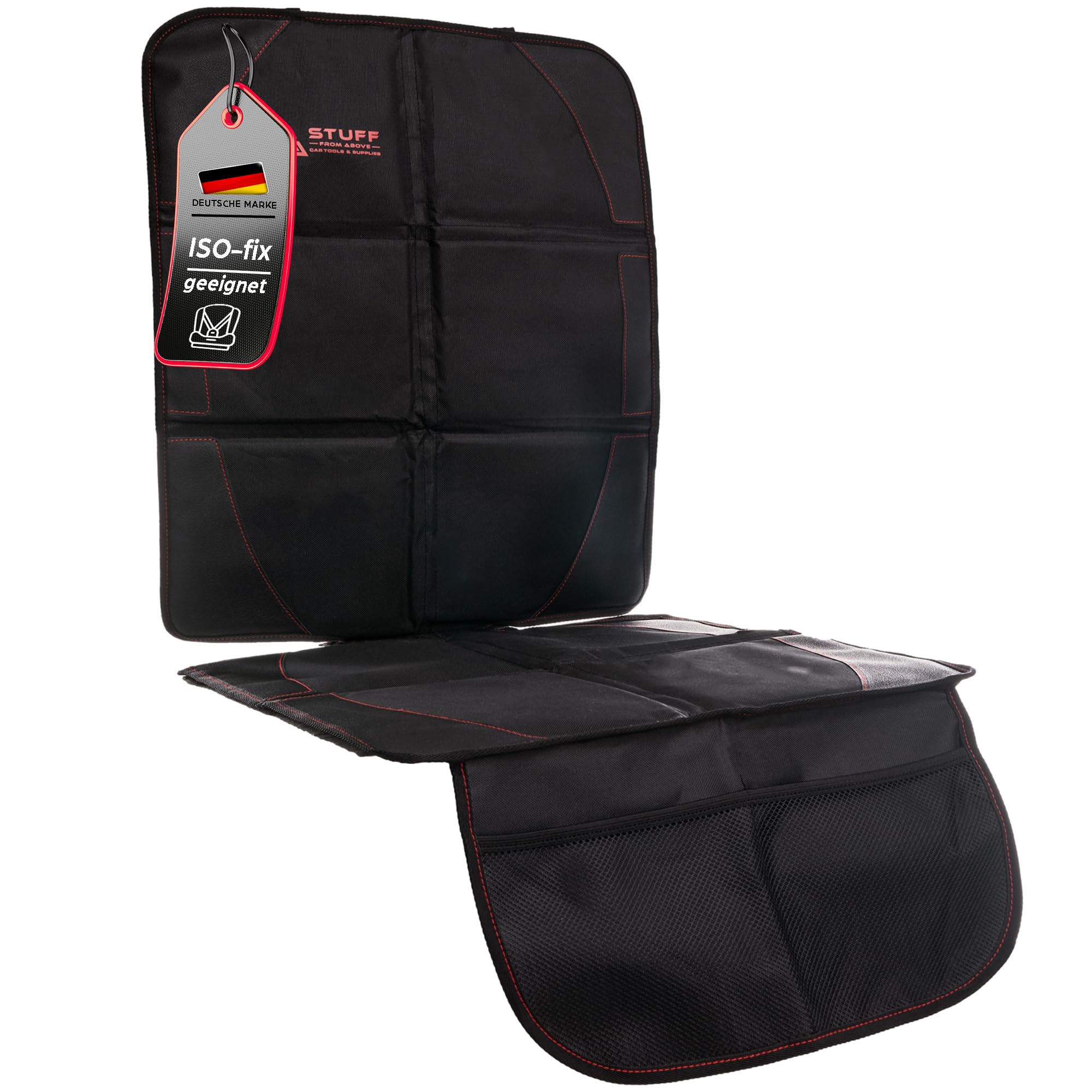 stuff from above® Universal Car Seat Protector, Non-Slip Car Seat Cover, ISO-Fix Suitable Child Seat Pad for All Car Brands, Wipe-Clean Car Seat Cover Protective Underlay, Easy Cleaning