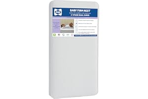 Sealy Baby Firm Rest Antibacterial 2 Stage Waterproof Crib Mattress plus Toddler Bed Fit, 204 Steel Coils, Non Toxic, GREENGUARD Gold Certified, Safety & Quality Tested, Made in USA, 52"X28"