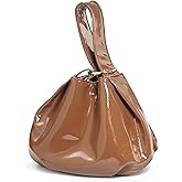 Women's Glossy Clutch Patent Vegan Leather Hobo Top Handle Bag Small Tote | Glossy, Patent, Vegan Leather, Top Handle, Small