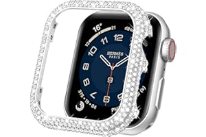 Mosonio Case Cover Compatible with Apple Watch 40mm, Full Bling Metal Watch case 40mm for Women, Shiny and Durable Protective Case Cover for iwatch Series 6 5 4 Se 40 mm (Silver,40mm)