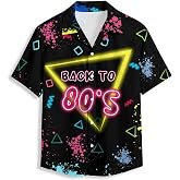 QiErDesign Tropical Surf Pattern Men's Hawaiian Shirt 3D Graphic Button Down Short Sleeve Tropical Holiday Beach Aloha Shirts