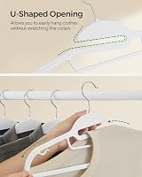 SONGMICS Set of 50 Plastic Hangers with U-Shaped Opening 0.5 cm Thick White view 3