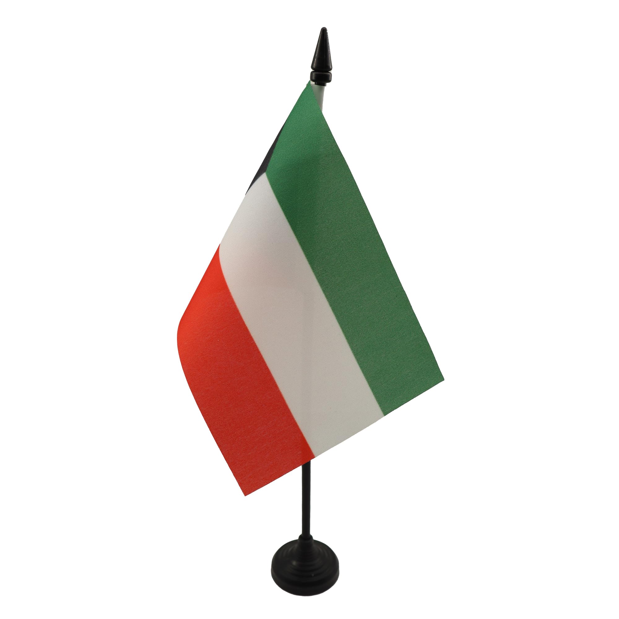 AZ FLAG - Kuwait Table Flag 4'' x 6'' - Kuwaiti Office Mini Banner 100% Polyester 15 x 10 cm - Mini Desk Flag with 10'' Pole and Black Plastic Base
