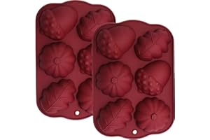 2PCS Fall Silicone Molds Large Thanksgiving Chocolate Mold Pumpkin Soap Mold Autumn Maple Leaf Candy Mold Acorn Shape Ice Cub