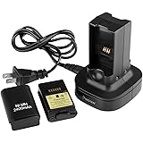 Insten Compatible with Xbox 360 Wireless Controller 2 Pack Rechargeable Battery with Dual Charging Station Dock Stand Base (2