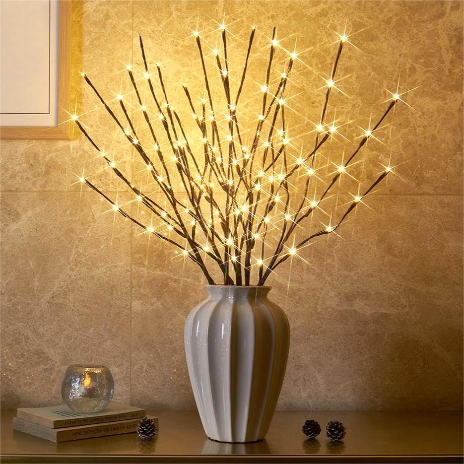 Photo 1 of EAMBRITE 6PK Lighted Branches Brown Twig Stake with 120LED Warm White Lights, 30" Pathway Light for Outdoor and Indoor Use(Vase Excluded)
