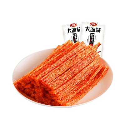 Spicy Strip - Spicy Gluten Latiao , Chinese Special Snack Food,Made From Wheat  Chili  Spice, Low Sugar and Low Calories, Best Vegan, 65g? Two