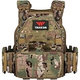 YAKEDA Tactical Outdoor Vest for Men /1000D Nylon Quick Release Laser-Cutting Modular Lightweight Vest