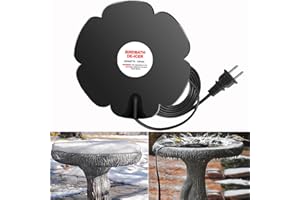 WONDMALL 250w BirdBath Deicer for Outdoor in Winter, Upgraded Submersible Bird Bath Heater with Thermostat, Energy Saving with Auto Shut Off Function Water Heater for Livestock and Poultry in Farm and Yard