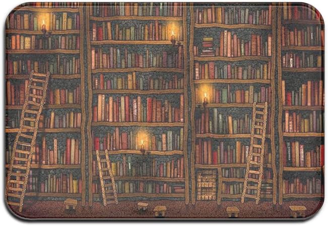 Ujdikg Old Library Books Bookshelf Doormat Entrance Mat Indoor Outdoor Entry Garage Patio Shoe Rugs Front Door Bathroom Mats Rubber Non Slip 23 6 X15 7 L X W Amazon Fr Cuisine Maison