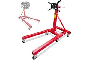 HIPICUTE Engine Stand, 2000LBS Capacity Engine Motor Stand with 360-Degree Rotating Head,6 Casters, 4 Adjustable Arms,Folding Heavy-Duty Steel Engine Lift Stand for Auto Motor Repair