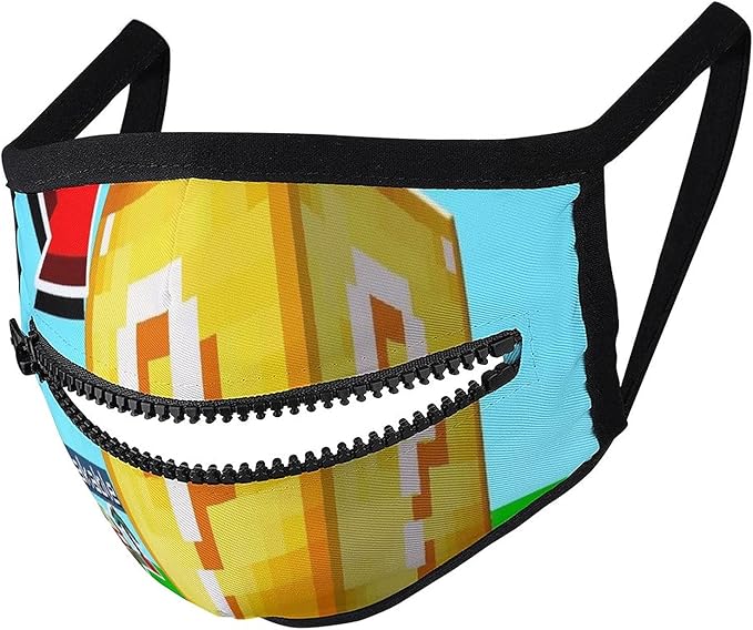 UNSPeakable Reusable Washable Adults Sip Zip Face Mask with Comfortable Ear Loops Unisex Adult