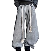 BEAUDRM Men's Baggy Sweatpants Elastic Waist Wide Leg Sports Athletic Sweat Pants with Pockets