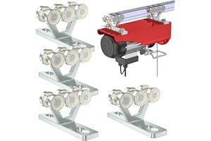 SKTREX 6 Wheel Hoist Trolley with Rollers - Strut Trolley Assembly for Electric Hoist - Fits 1-5/8" Wide and Taller Strut Cha