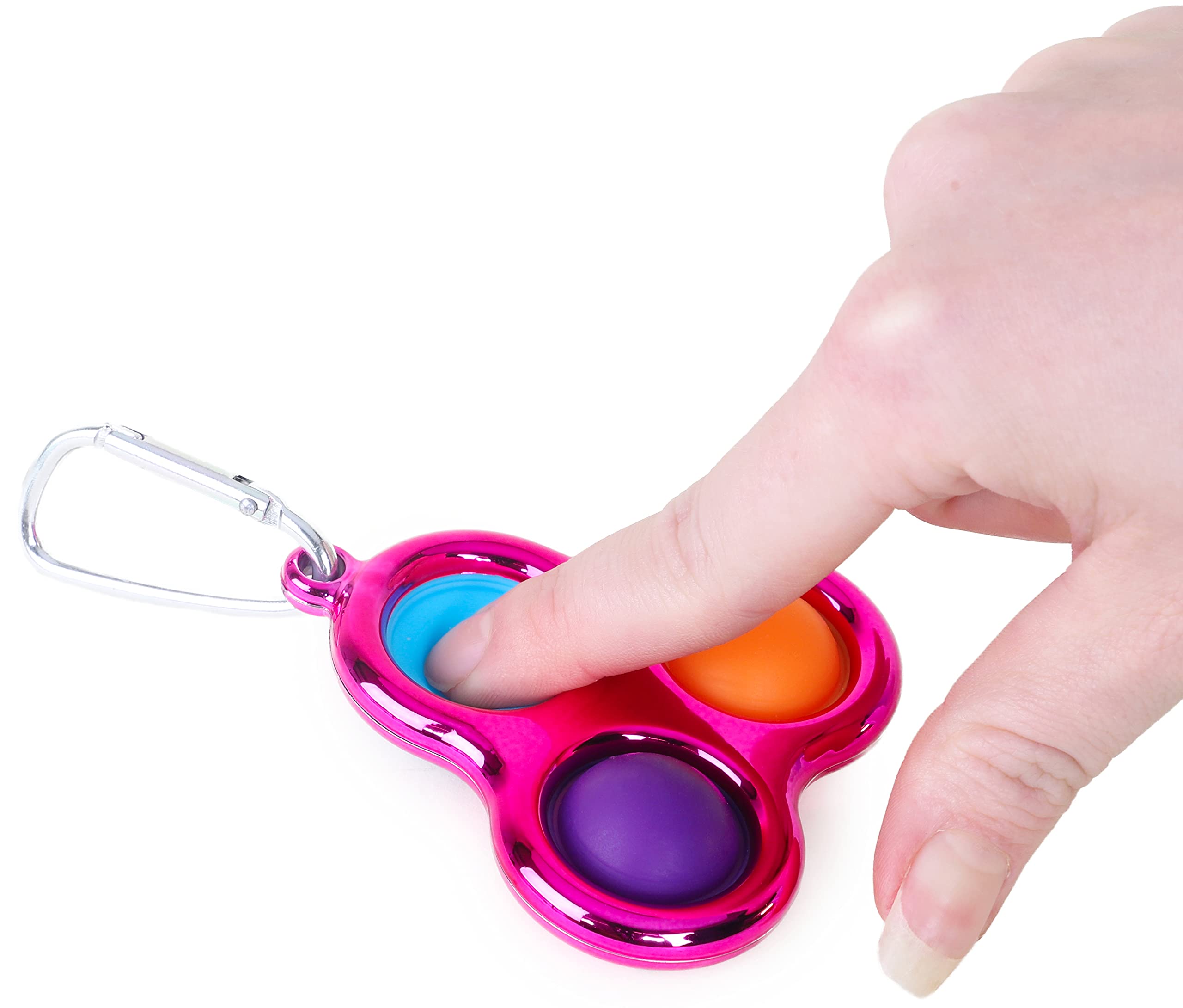 Toyland® Push Bubble Pop Bubble Sensory Fidget Toy - Lots To Choose From (Pink Keychain)