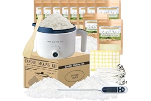 Soy Candle Making Kit with 10lbs Soy Wax Flakes for Candle Making, Electric Wax Melting Pot with Thermomter, 100 Cotton Wicks