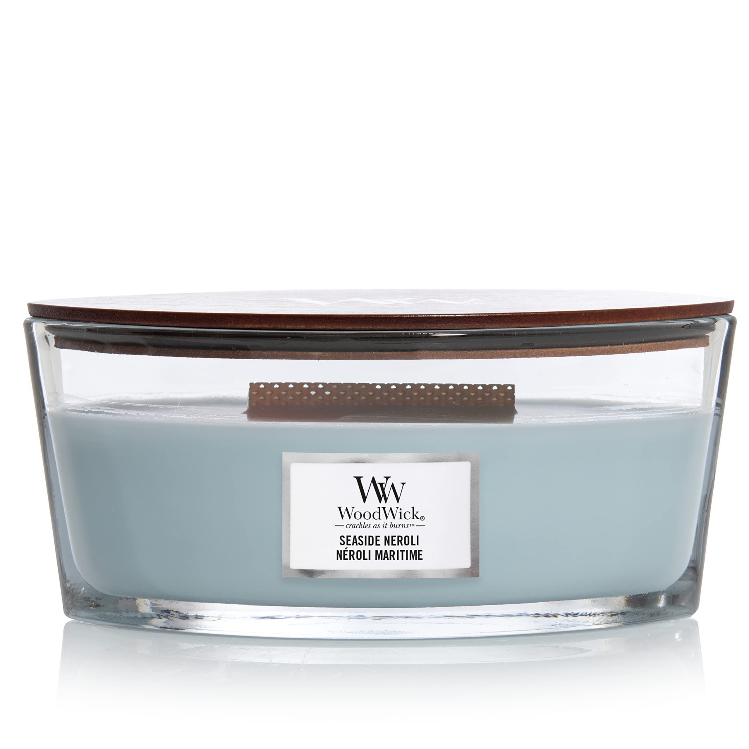 Woodwick Ellipse Scented Candle with Crackling Wick | Seaside Neroli | Up to 50 Hours Burn Time (1681470E)