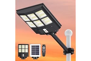 iMaihom 800W Solar Street Lights Outdoor, 80000LM 6500K LED Street Light, IP66 Solar Power Light with Remote Control, Dusk to Dawn Security Light with Motion Sensor for Garden,Yard,Road,Parking Lot