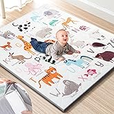 TINYHARBO Premium Foam Baby Play Mat 50" x 50" – Removable & Machine Washable Cover, Extra Thick Padding Playpen Mat, Non-Slip Crawling Mat, Easy to Clean for Infants, Toddlers & Babies