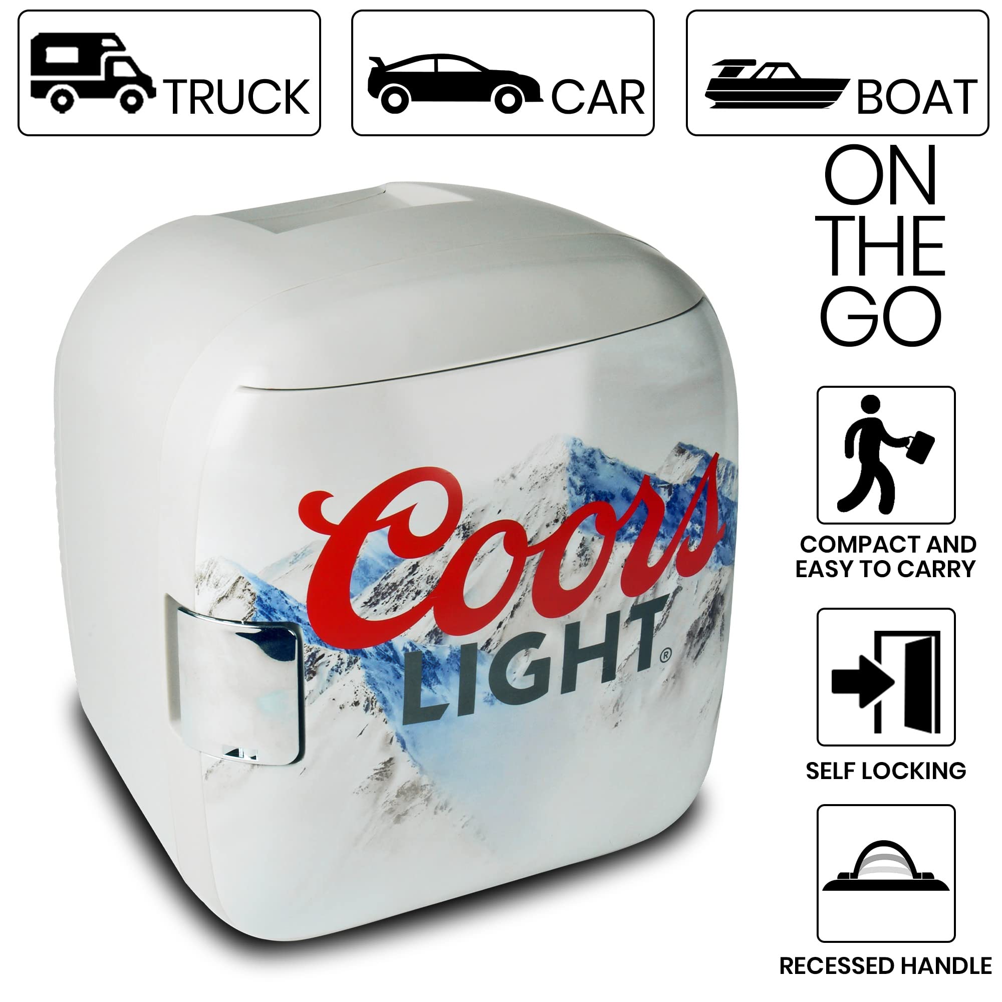 Portable 12 Can Thermoelectric Mini Fridge 7.9 litres Cooler and Warmer, DC/AC Refrigerator for Bedroom, Car, Office, Gifts, Home, Dorm, Cosmetics and Travel