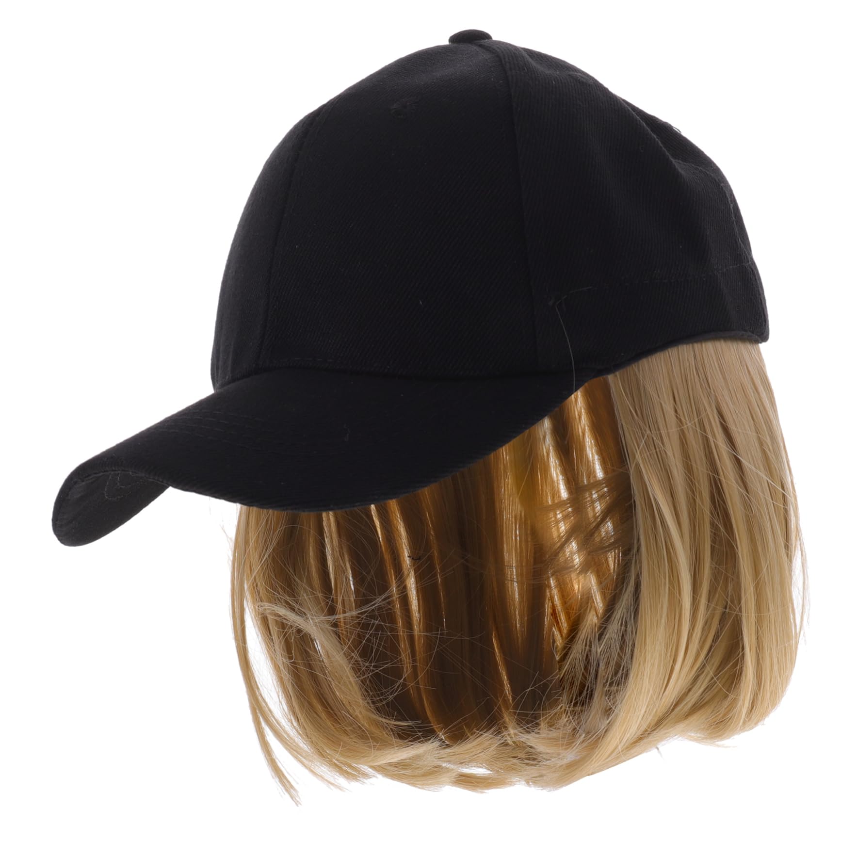 Hat Wig Golden Hat Straight Hair Wig Blonde Wig Hat for Black Women Hat with Hair for Women Short Baseball Cap Hair Accessories for Women Hair Cap