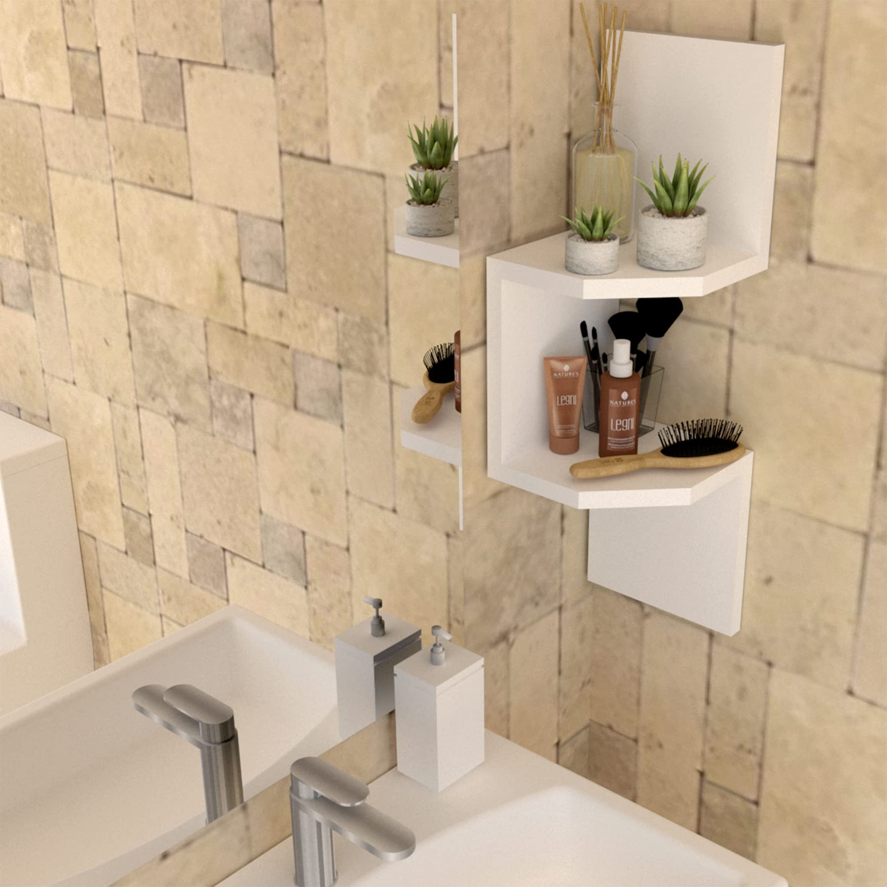 Henor-Estanteria-Rincon-Pared-Diseno-Zig-Zag-Mod20-2-Estantes-Especial-Esquinera-64x20x20-Cm-Blanco