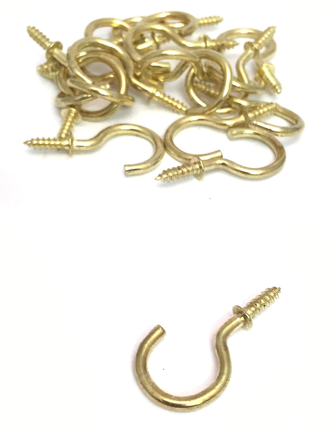 Brass Cup Hooks Metal Screws Brass Gold Color Cuphooks 20