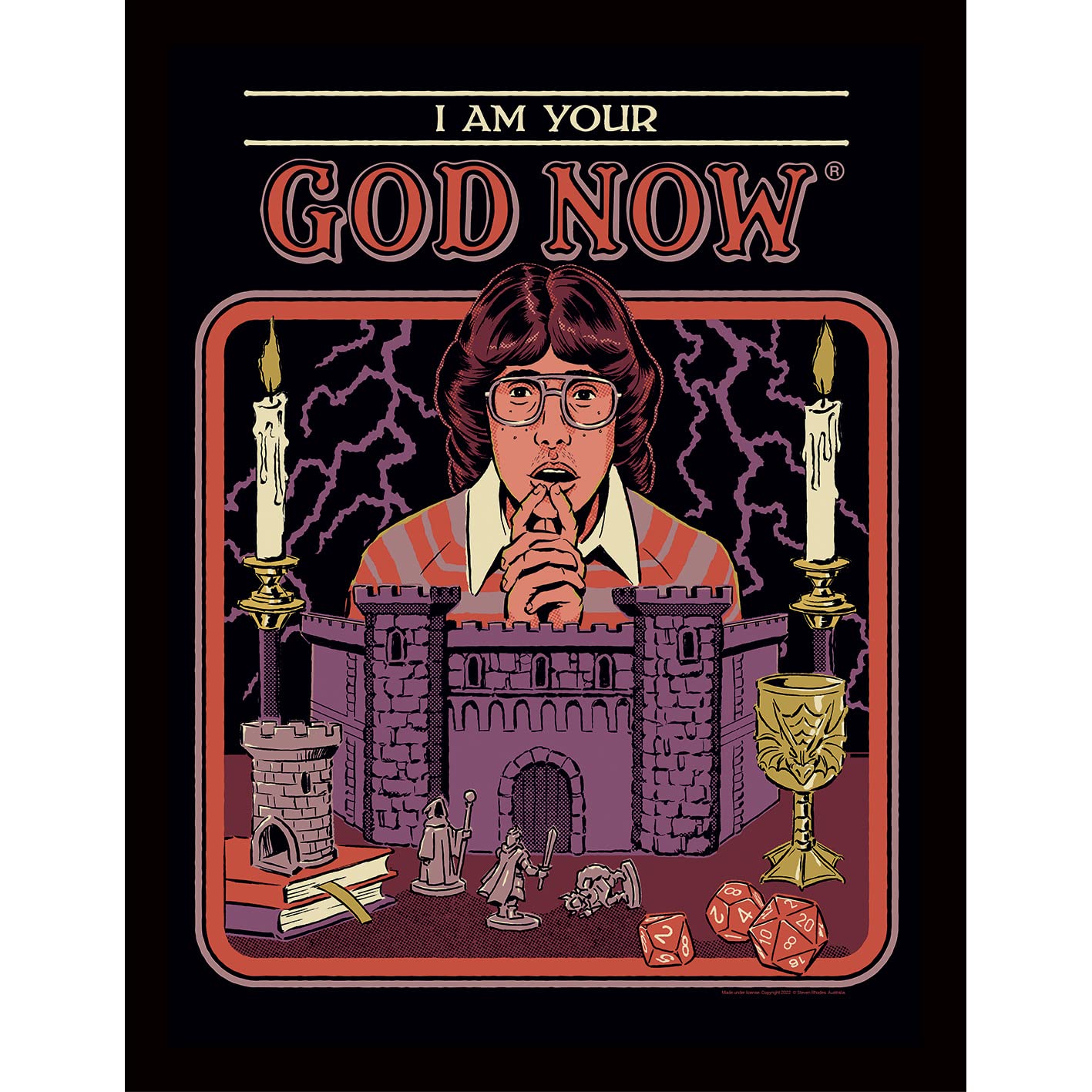 Pyramid International Steven Rhodes Framed Print (I Am Your God Now Design) 30cm x 40cm - Official Merchandise
