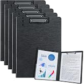 URbantin A4 Clipboard Folder, Foldable Clipboards with Pocket,5 Pack,Black | Clip Board for Memo Form Document &amp; School Office Work Classroom