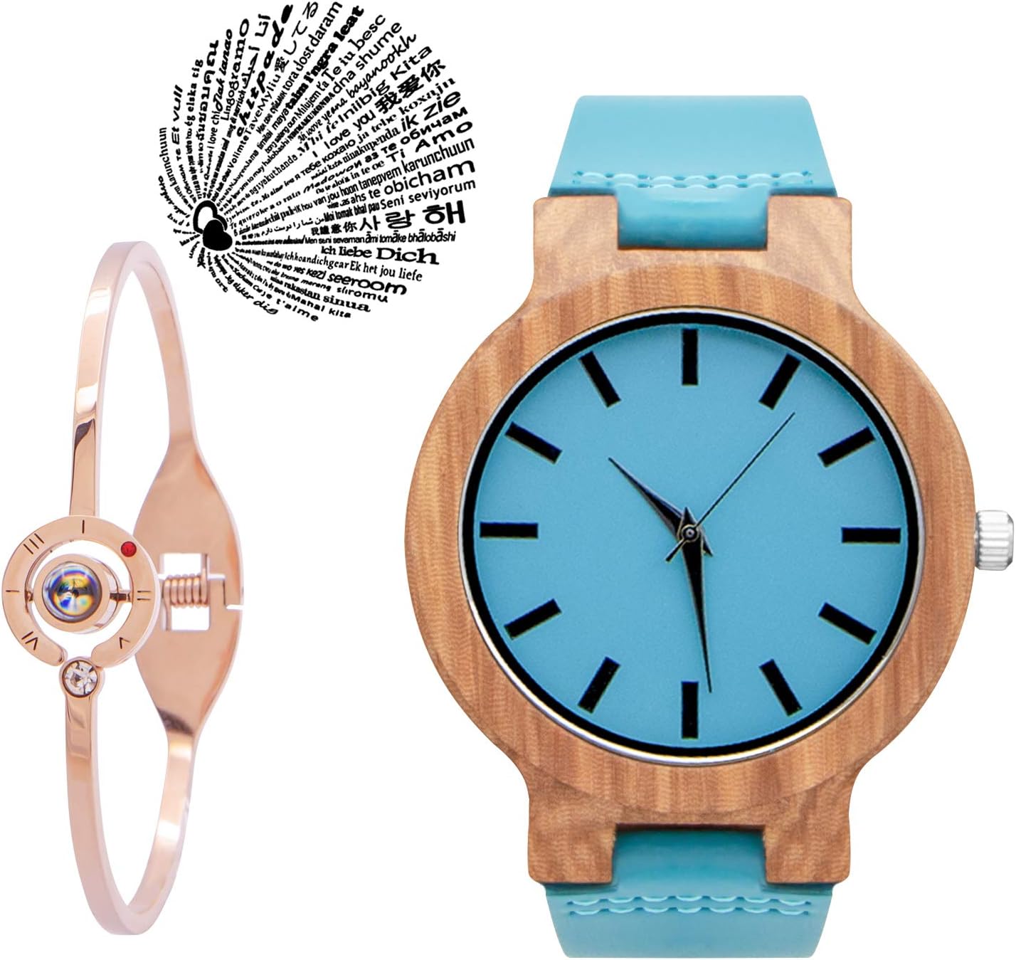 Engraved Wood Watches for Wife - Engraved" to My Wife from Husband" - Personalized Anniversary Christmas Birthday for Wife