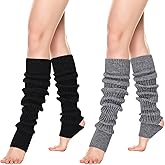 XEPST Ballet Leg Warmers Knitted Long Stirrup Yoga Leg Warmer Socks for Women Girls, Ankle Warmers for Yoga Ballet Dance