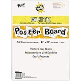 Pacon Super Value Poster Board, Uncoated, 22" x 28", White, 50 Sheets | Great for arts, crafts, displays, presentations and classroom projects