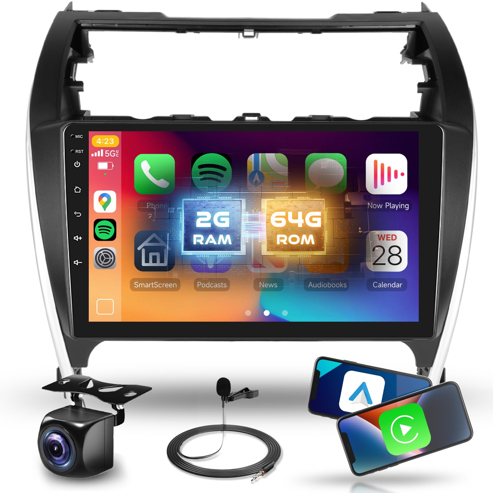 Photo 1 of KYNNT 2G+64G CAR Radio for Toyota Camry 2012 2013 2014, Android Car Stereo for Camry Wireless CarPlay Android Auto, 32EQ, GPS Navigation WiFi, Bluetooth 10.1'' Touch Screen FM Backup Camera MIC
