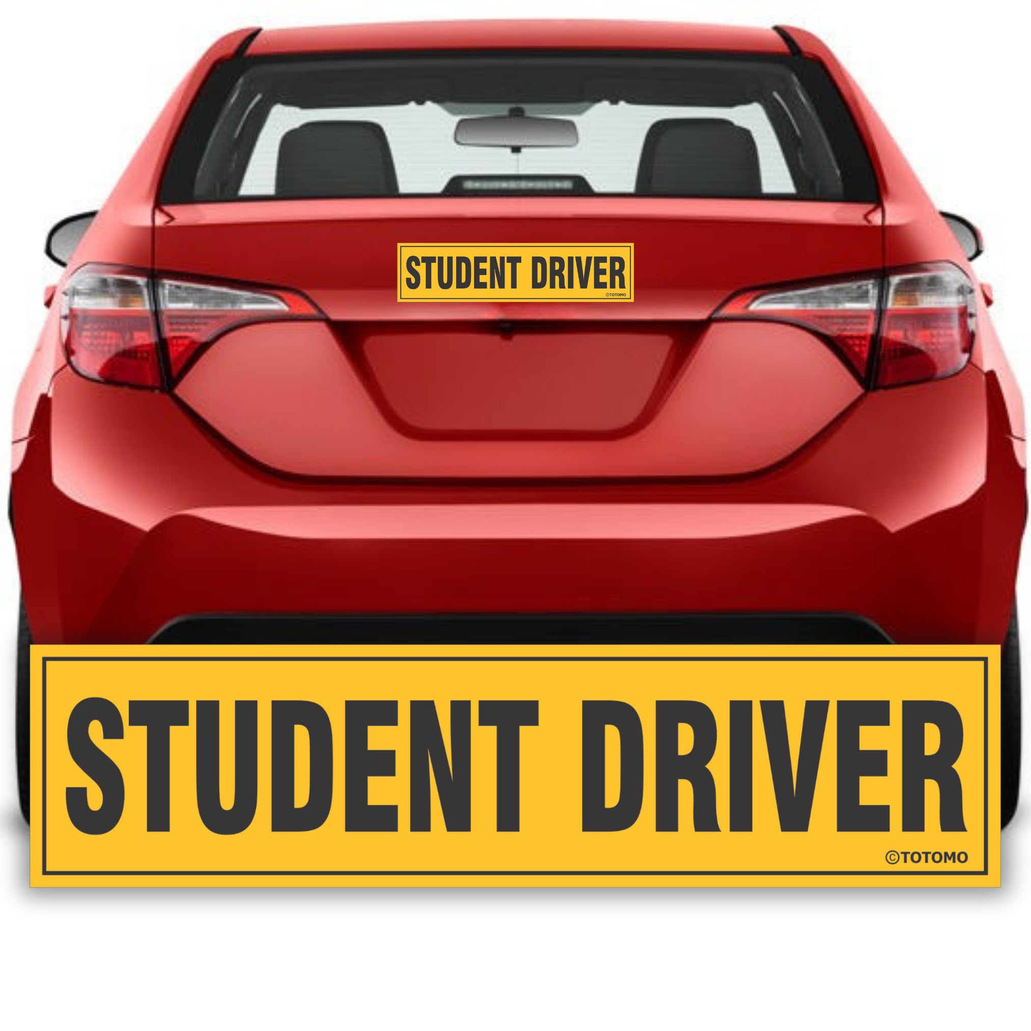 Photo 1 of TOTOMO Student Driver Magnet for Car - Large 12"x3" Magnetic Reflective Vehicle Safety Sign for New Rookie Learner Drivers Removable Bumper Sticker Please Be Patient