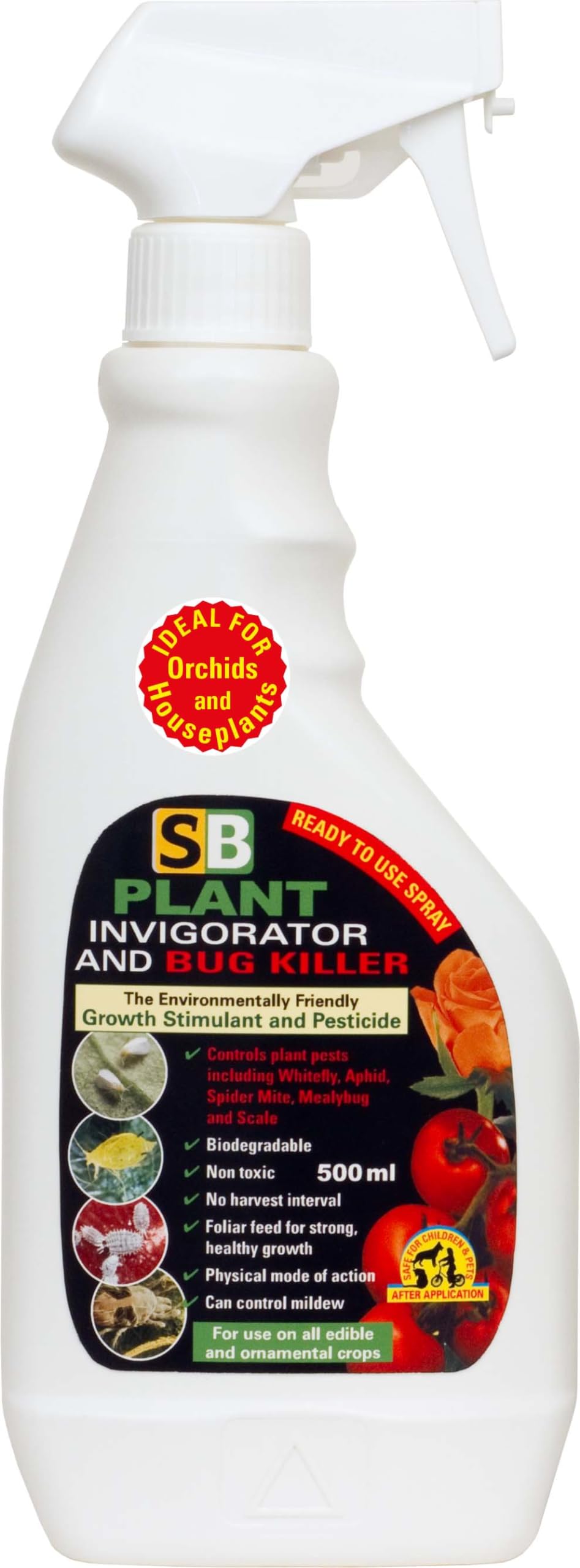 Growth Technology Ltd SB Plant Invigorator and Bug Killer 500ml - Ready to Use, White