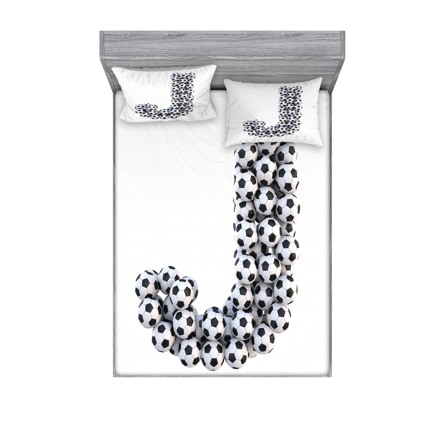 Ambesonne Letter J Fitted Sheet & Pillow Sham