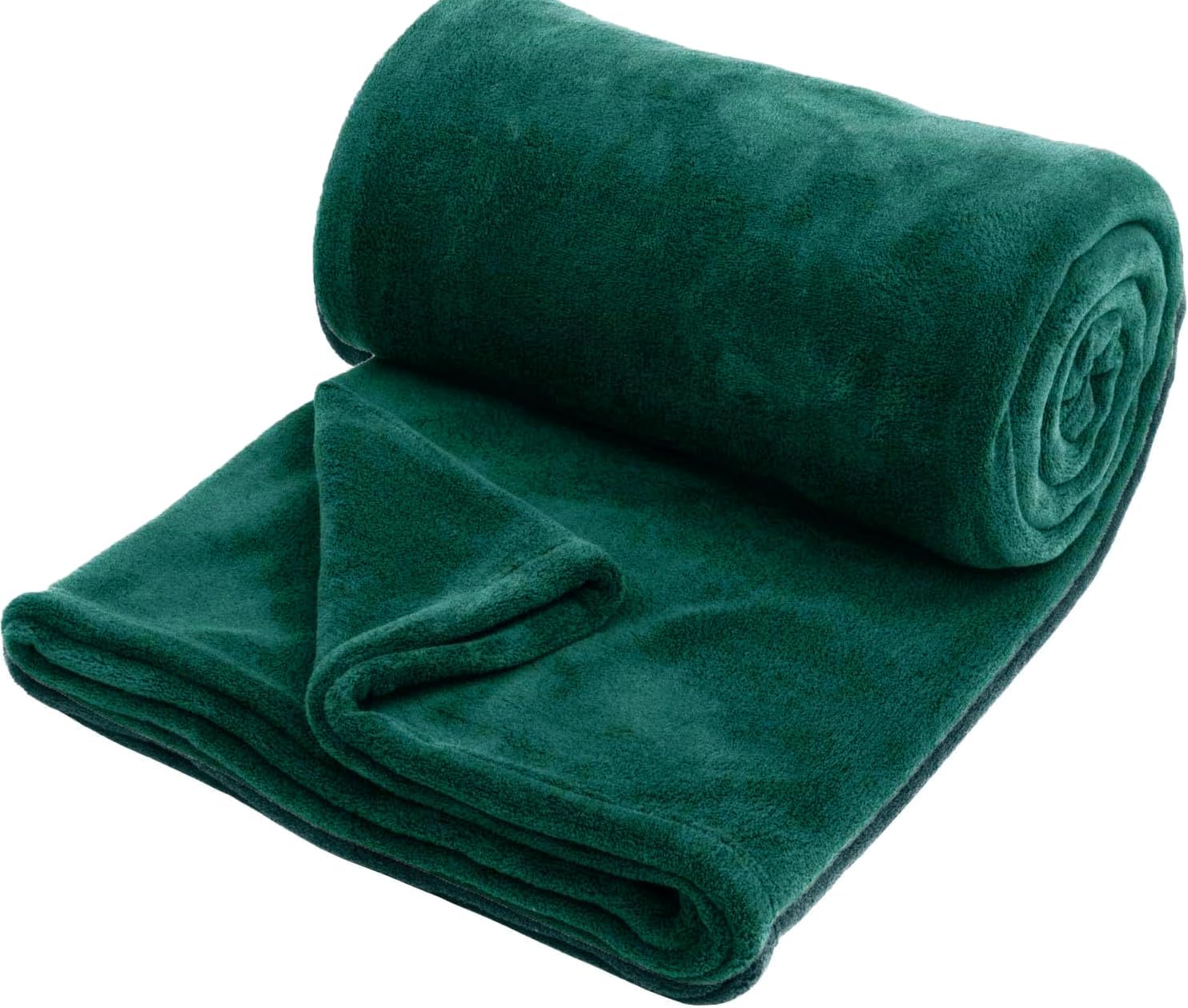 Hafaa Fleece Blanket Throw Double Fluffy Throws for Sofas - Warm 400 GSM Soft Cosy Bed Blankets for Adults Kids, Twin Size, Emerald, 150x200cm