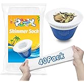 WXFANA 40-Pack Pool Skimmer Socks, Ultra Fine Mesh Screen Skimmer Filter Socks Swimming Pool Skimmer Basket Sock Pool Cleaning Filter Socks Cleans Debris and Leaves for In-Ground or Above Ground Pools