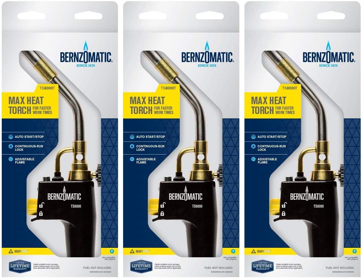 Bernzomatic TS8000 High Intensity Trigger Start Torch 3 Pack