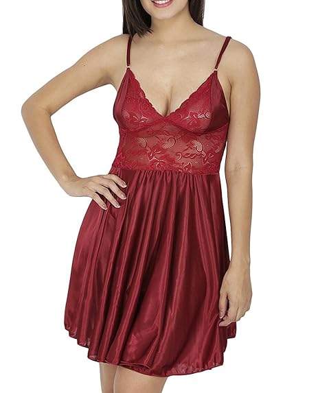 maroon babydoll dress
