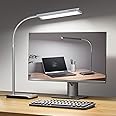 LEPOWER-TEC LED Desk Lamp, 12W Reading Desk Lamp for Office Home with 60 Lighting Modes, Touch Control & Timer Function, 750LM Bright Eye-Caring Gooseneck Desk Light Table Lamp for Study, Work, Silver