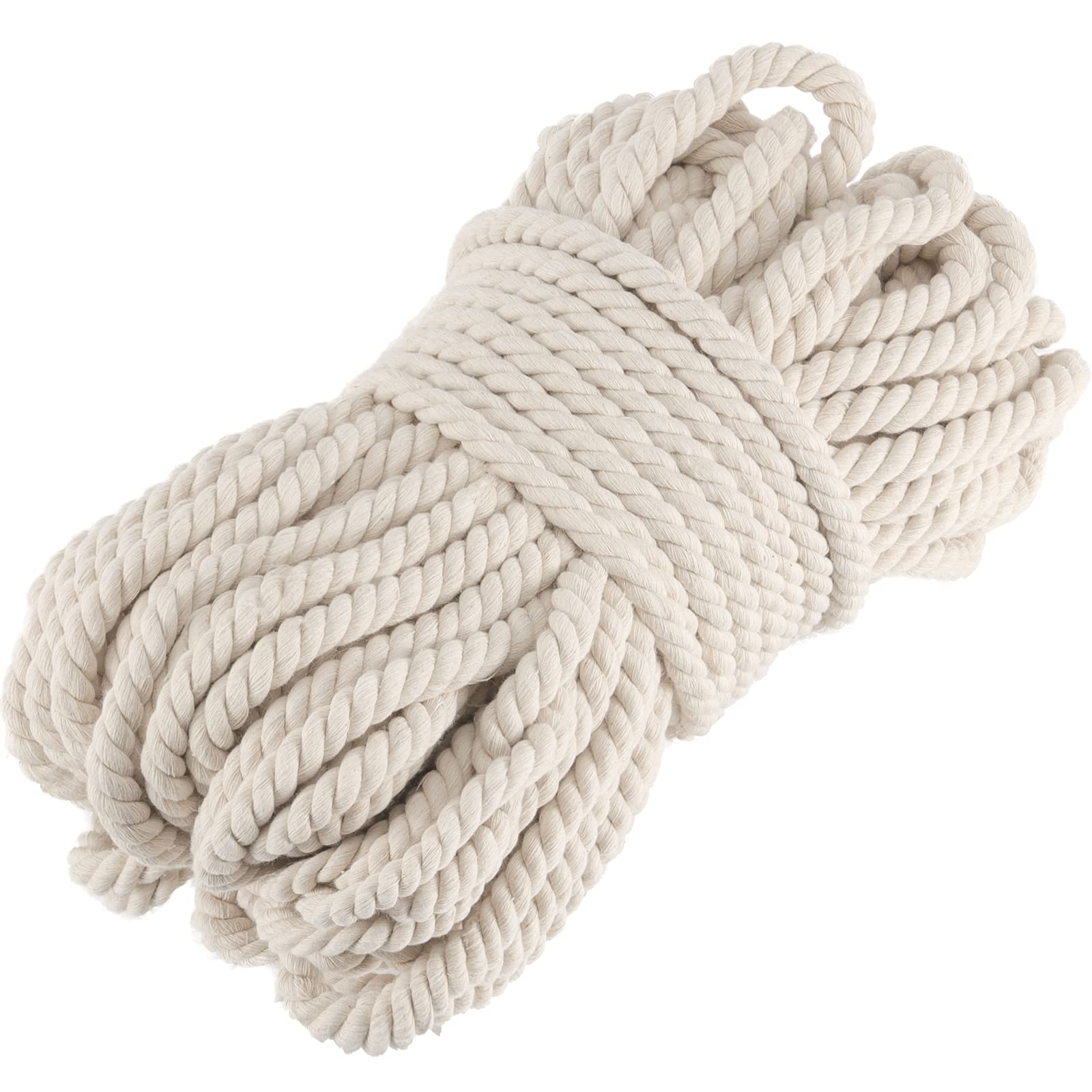 Photo 1 of SHEUTSAN 1/2 Inch x 164 Feet Milky Twisted Cotton Rope, Strong 3-Strand Thick Rope for Sports Tug of War, Crafts, Wall Hangers, Clothesline, Railings, Hammock, Camping, Wedding Decoration